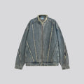 Uniform Raw-Edge Denim Blouson