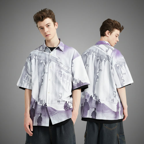 Gallery Puckered Overshirt by Calton Brown, fit on model